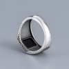 Bague argent ouvert chevalière homme onyx noire