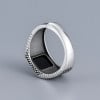 Bague argent ouvert chevalière homme onyx noire