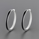 Pendientes criollos de plata con resina negra