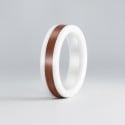 White ceramic ring with wooden line