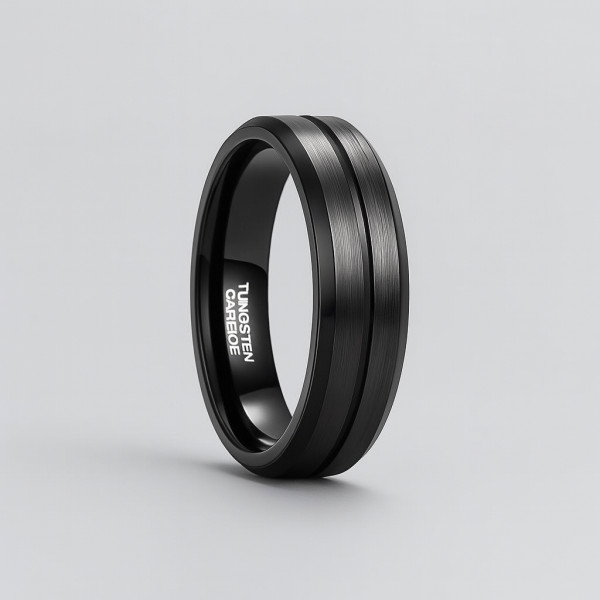 Zakk gouden wolfraam trouwring in 4 mm, 6 mm of 8 mm voor mannen en