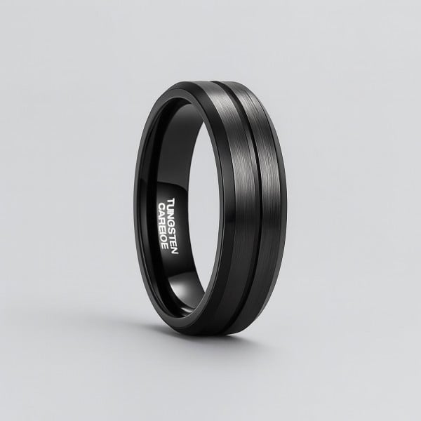 6mm Bague mariage homme tungstene brosse personnalisable
