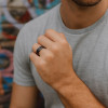Bague mariage homme tungstene brosse personnalisable