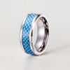M Bague personnalisee Homme anneau Tungstene sertie fibre de carbone a graver