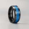 Bague personnalisee Homme anneau Tungstene sertie fibre de carbone a graver