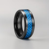 Bague personnalisee Homme anneau Tungstene sertie fibre de carbone a graver