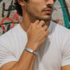 Bracelet personnalise homme gourmette acier a graver