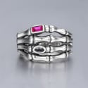 Bague argent main de squelette