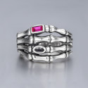 Bague argent main de squelette