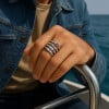 Bague argent main de squelette
