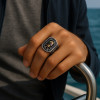 Bague argent homme chevaliere ouverte tete de mort