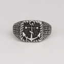Bague chevalière celtique argent 925 – Motifs ancre marine ajustable
