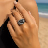 Bague chevalière celtique argent 925 – Motifs ancre marine ajustable