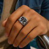Bague chevalière celtique argent 925 – Motifs ancre marine ajustable
