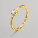 bague solitaire acier plaque or zirconium gravure personnalisable