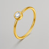 bague solitaire acier plaque or zirconium gravure personnalisable