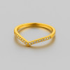 Gold plated steel ring with zirconium and customizable engraving (Dupliqué)