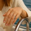 bague chevron acier plaque or pavé gravure personnalisable