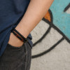 Bracelet homme cuir tresse perles opale fermoir acier