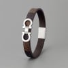 M Bracelet cuir manille marin acier
