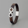 Bracelet cuir manille marin acier