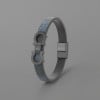 Bracelet cuir manille marin acier