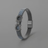 Bracelet cuir manille marin acier