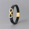 D Bracelet cuir manille marin acier