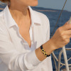 D Bracelet cuir manille marin acier