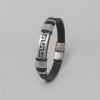 Bracelet homme cuir noir clé grecque