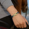 Bracelet cuir manille marin acier
