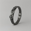 Bracelet homme cuir noir Infini