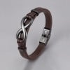 Bracelet homme cuir noir Infini
