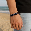 N Bracelet homme cuir noir Infini