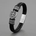 Fleur de lys braided leather bracelet
