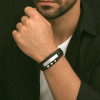 Bracelet personnalisable cuir homme multi ligne gourmette acier