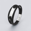 Bracelet personnalise gourmette homme cuir