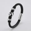 Bracelet homme cuir noir tresse ballon football