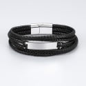Pulsera personalizada de cuero con cordones múltiples para hombre