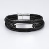Bracelet personnalise homme cuir gourmette multi cordons