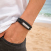 M Bracelet personnalise homme cuir gourmette multi cordons