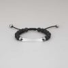 M Bracelet personnalise homme cordon perle onyx noir plaque acier a graver personnaliser