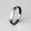 Bracelet personnalise cuir gourmette acier homme double cordon personnalisable