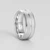 Bague mariage personnalisable tungstene rainurée et sablée
