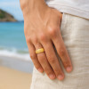 Bague mariage personnalisable tungstene rainurée et sablée
