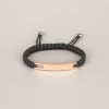 D Bracelet personnalise couple nylon tresse zirconium plaque acier