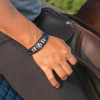 D Bracelet cuir noir cordons croix de malte