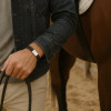 D Bracelet homme cuir tresse fermoir magnétique