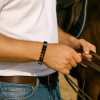 Bracelet homme cuir tresse multi-rubans fermoir acier aimante