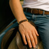 Bracelet homme cuir tresse multi-rubans fermoir acier aimante